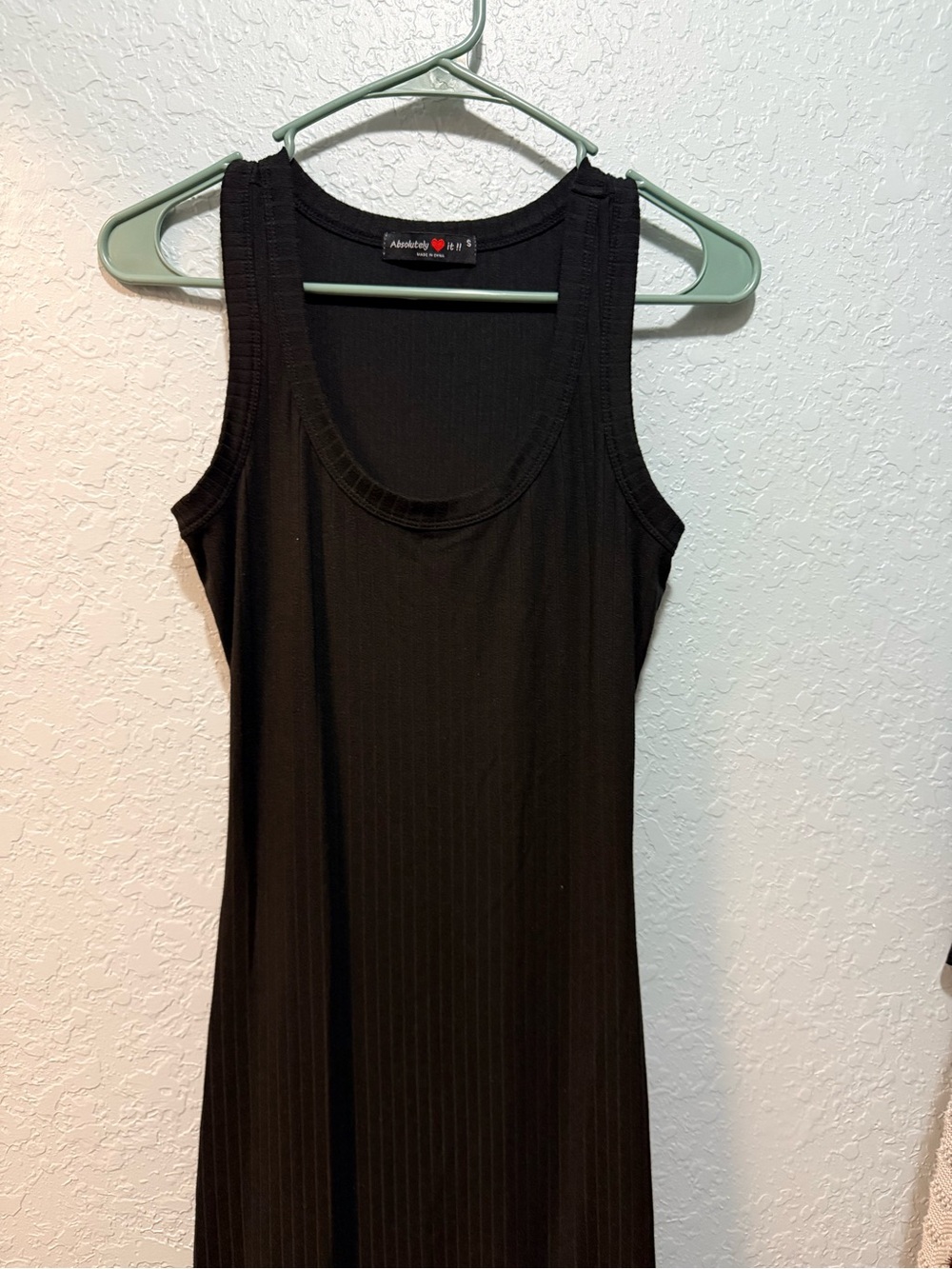 Black Ribbed Tank Dress